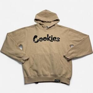 Cookies SF Tan Black Logo Pullover Hoodie Men’s Medium Streetwear Sweatshirt